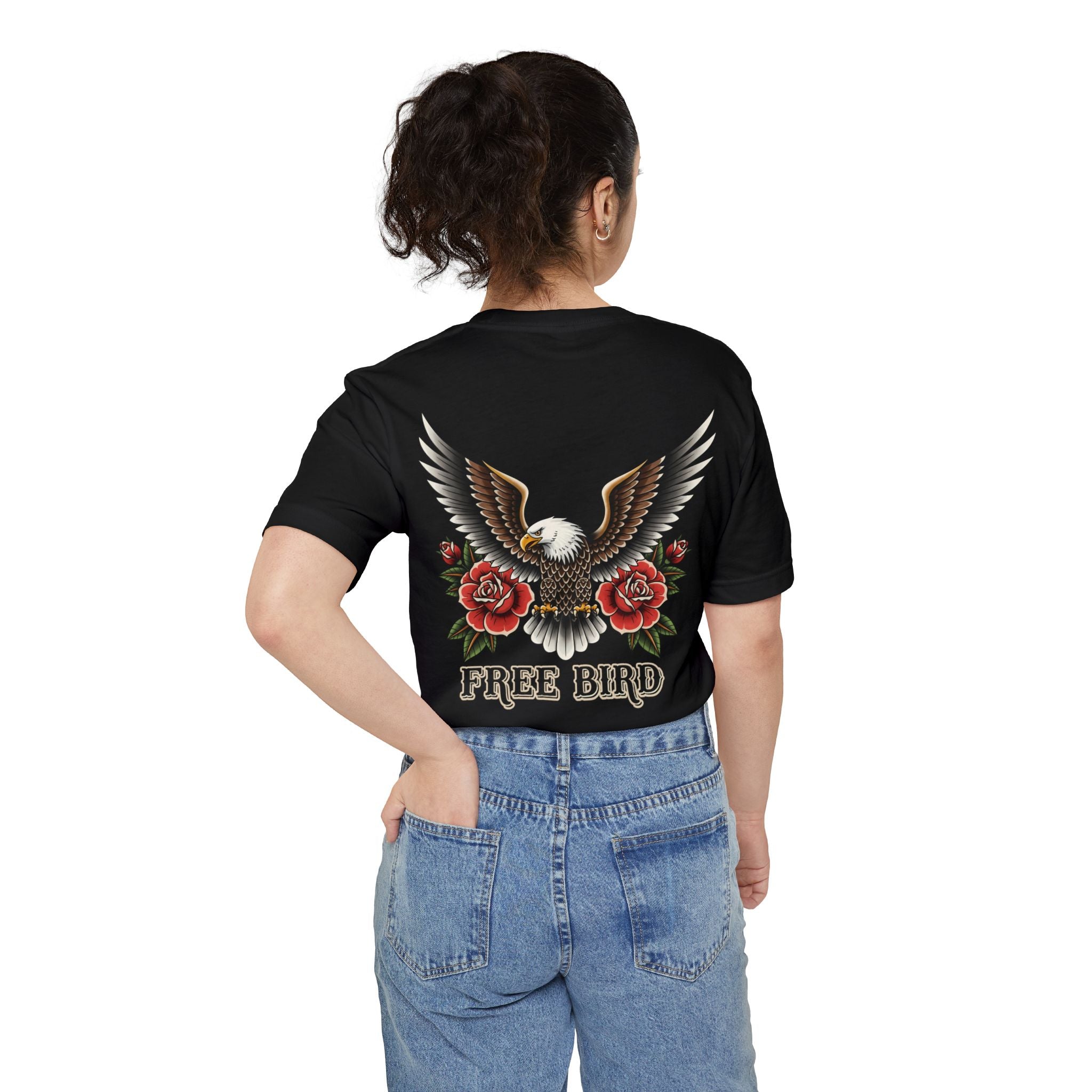Free Bird Eagle Pocket T-Shirt — Vintage Rose Motorcycle Tee