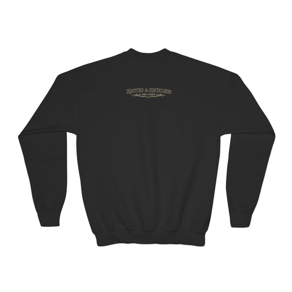 Youth — 'Stay Positive' Shark Graphic Crewneck
