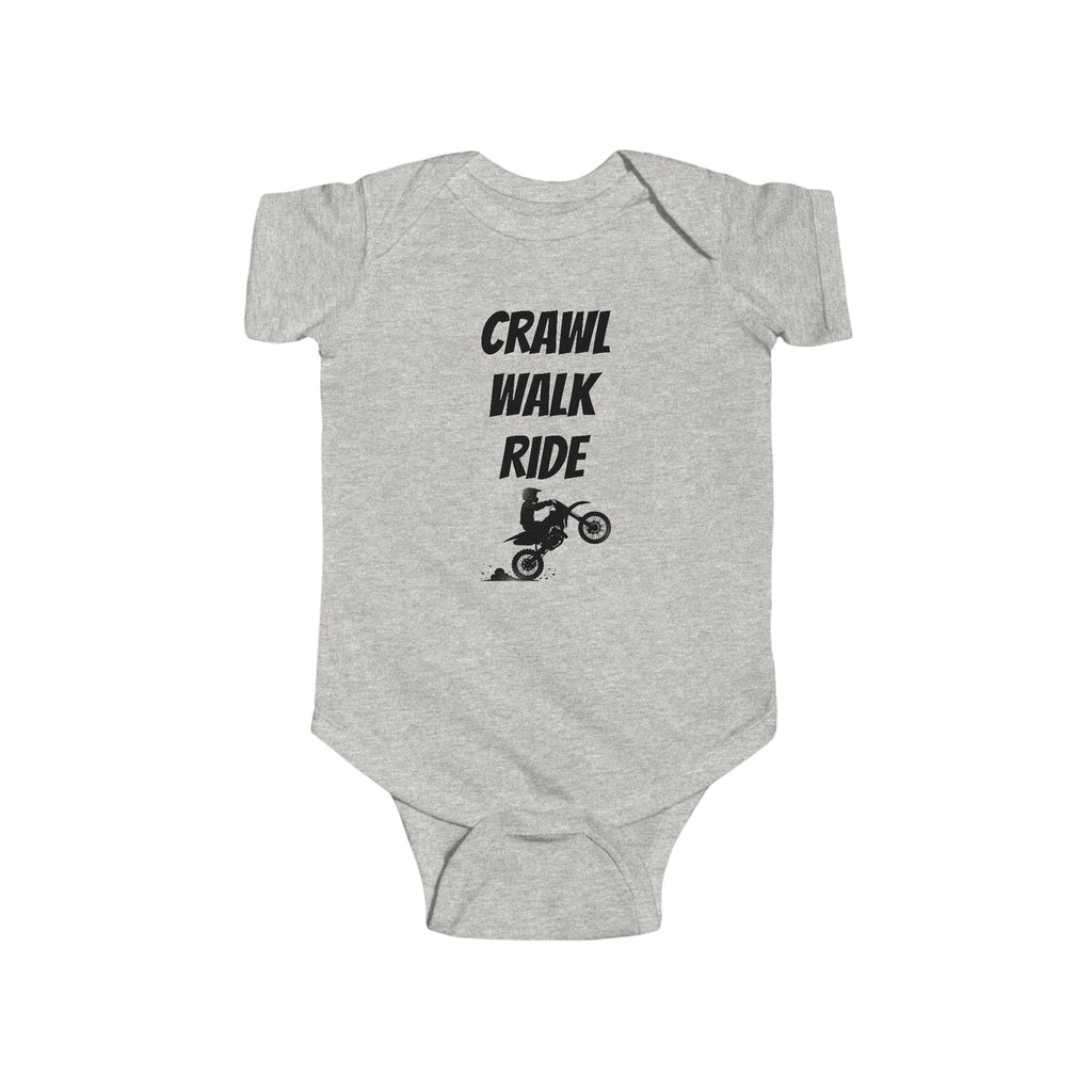 "Crawl Walk Ride" Unisex Baby Onesie