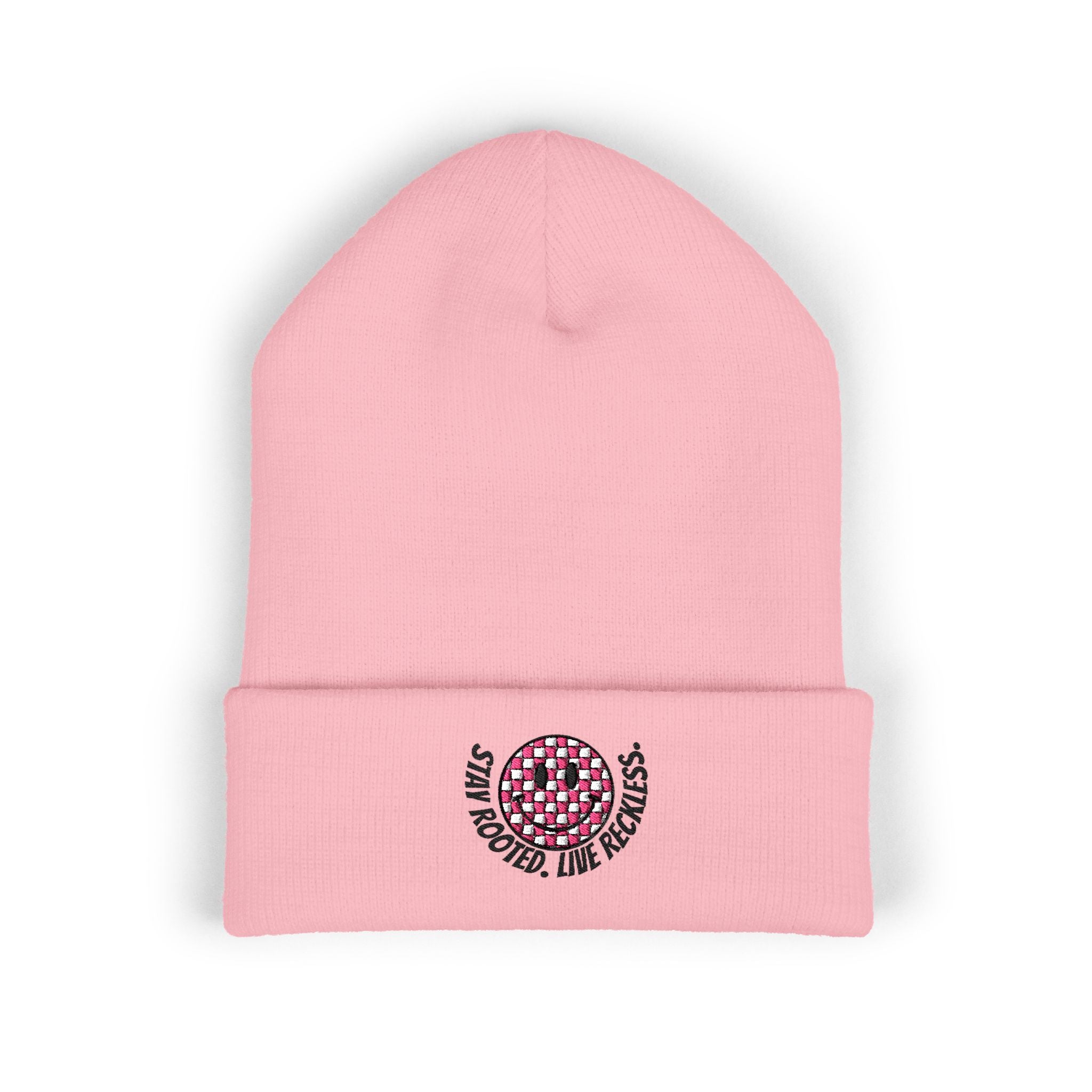 Embroidered "Stay Rooted, Live Reckless" Cuffed Beanie