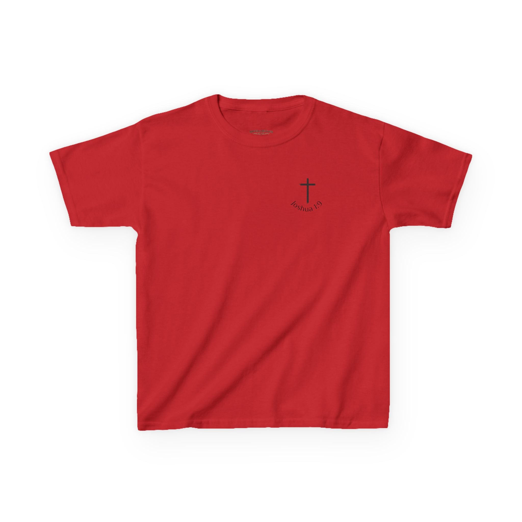 Be Strong & Courageous — Small Cross Chest Design