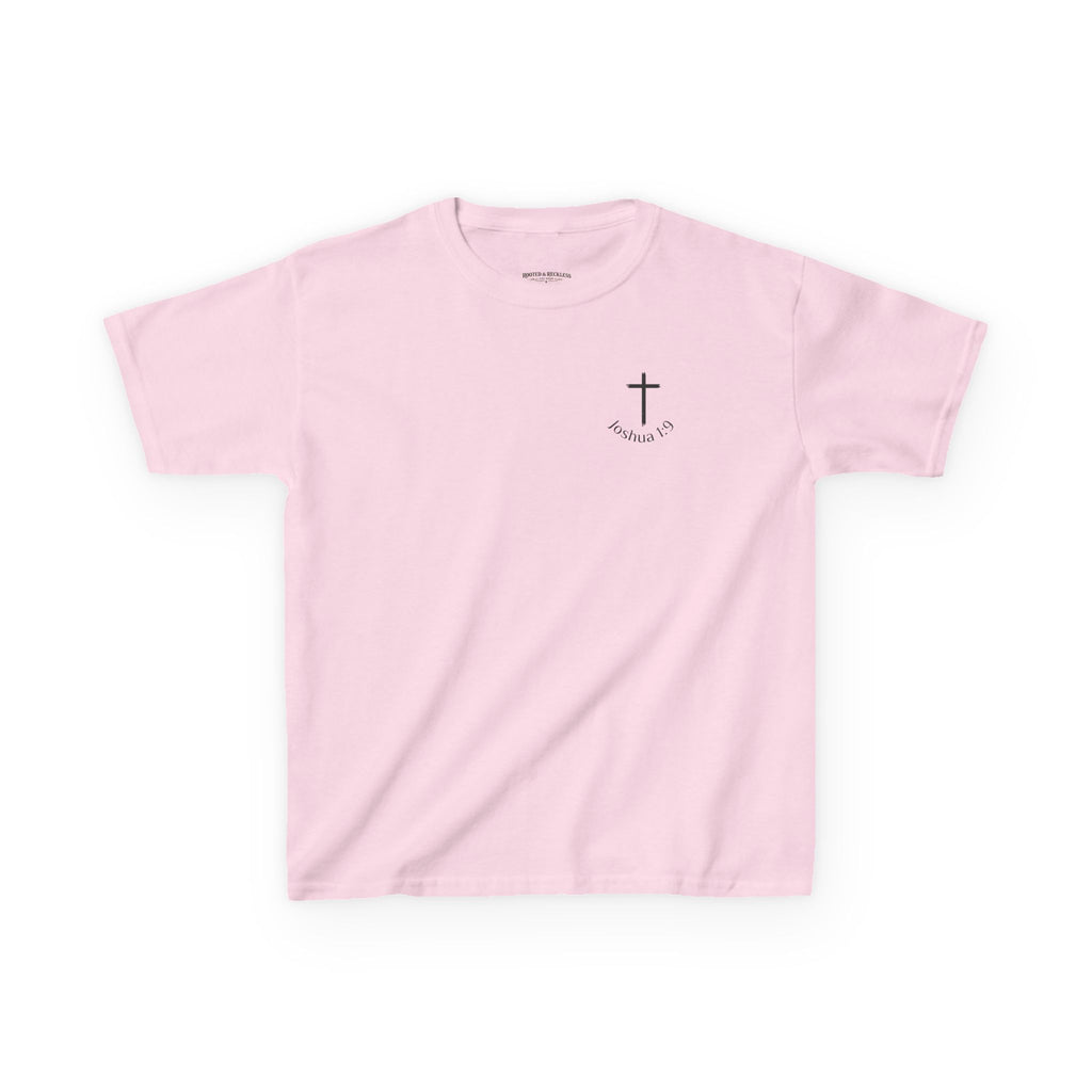 Be Strong & Courageous — Small Cross Chest Design