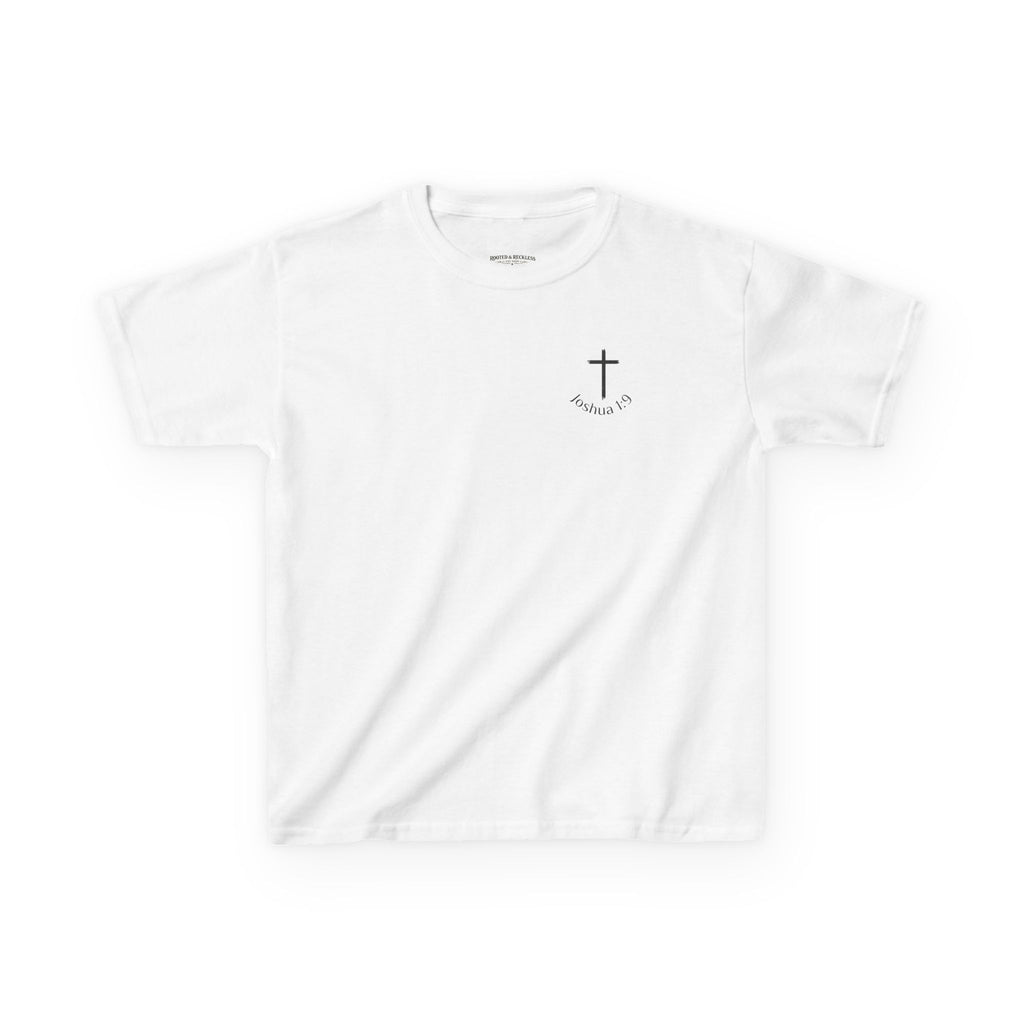 Be Strong & Courageous — Small Cross Chest Design
