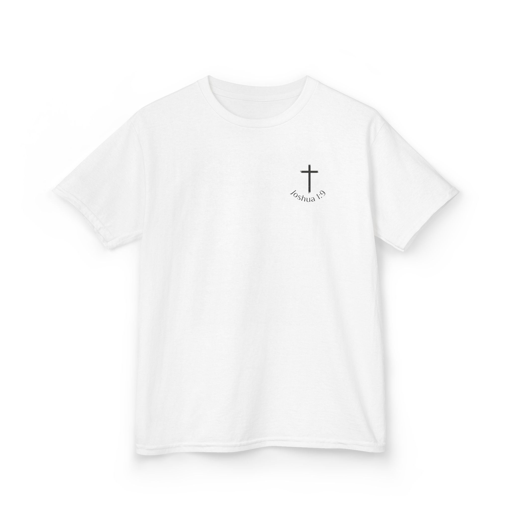 Be Strong & Courageous — Small Cross Chest Design