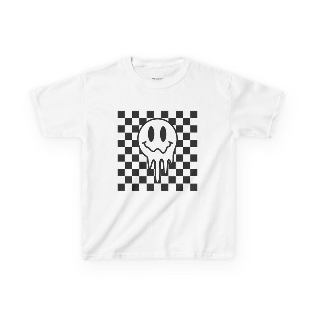 Checkered Smiley Kids T-Shirt