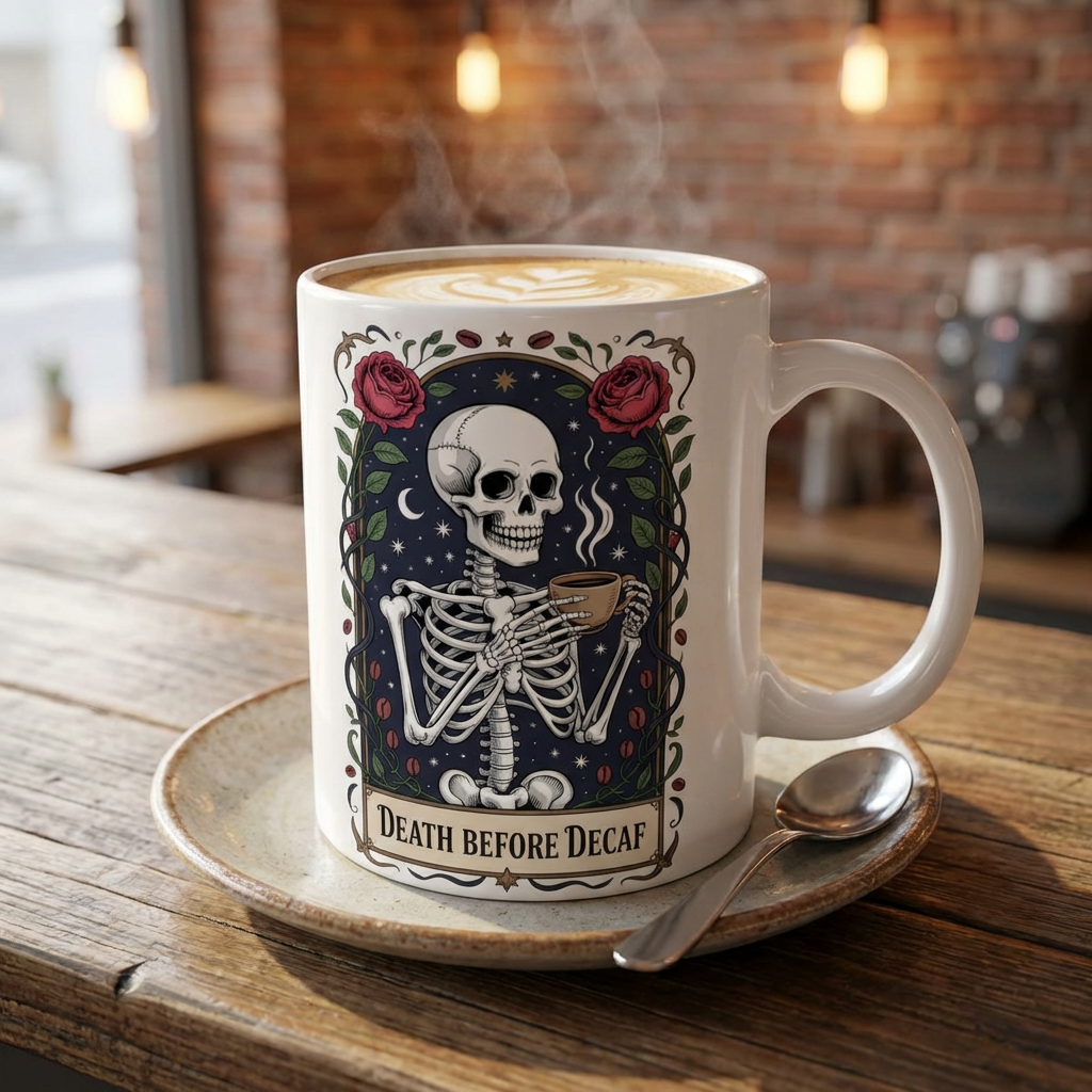 Death before Decaf Coffee Mug