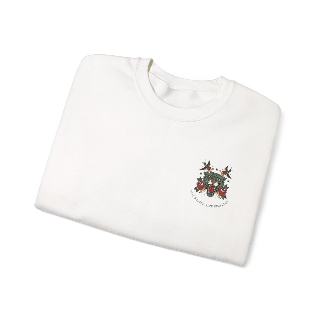 Tiger Head & Swallows Crewneck Sweater