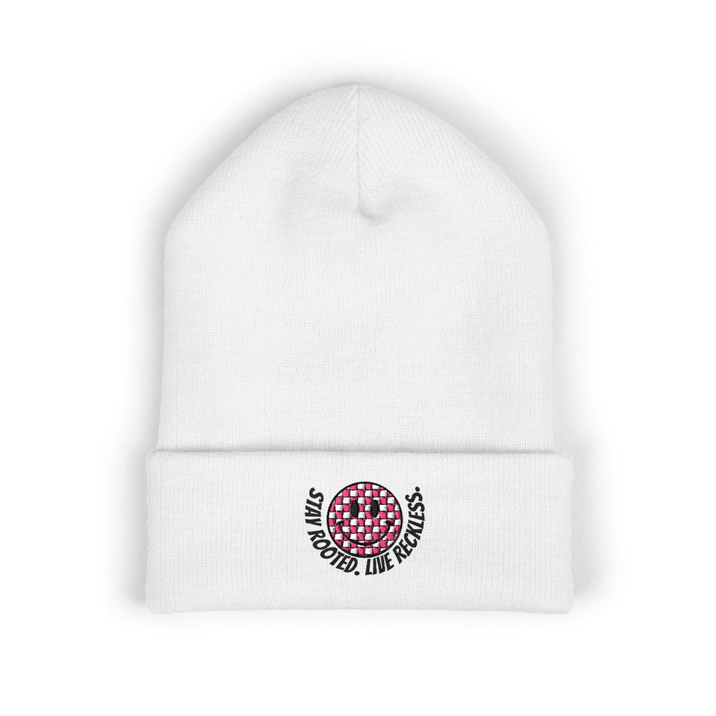 Embroidered "Stay Rooted, Live Reckless" Cuffed Beanie