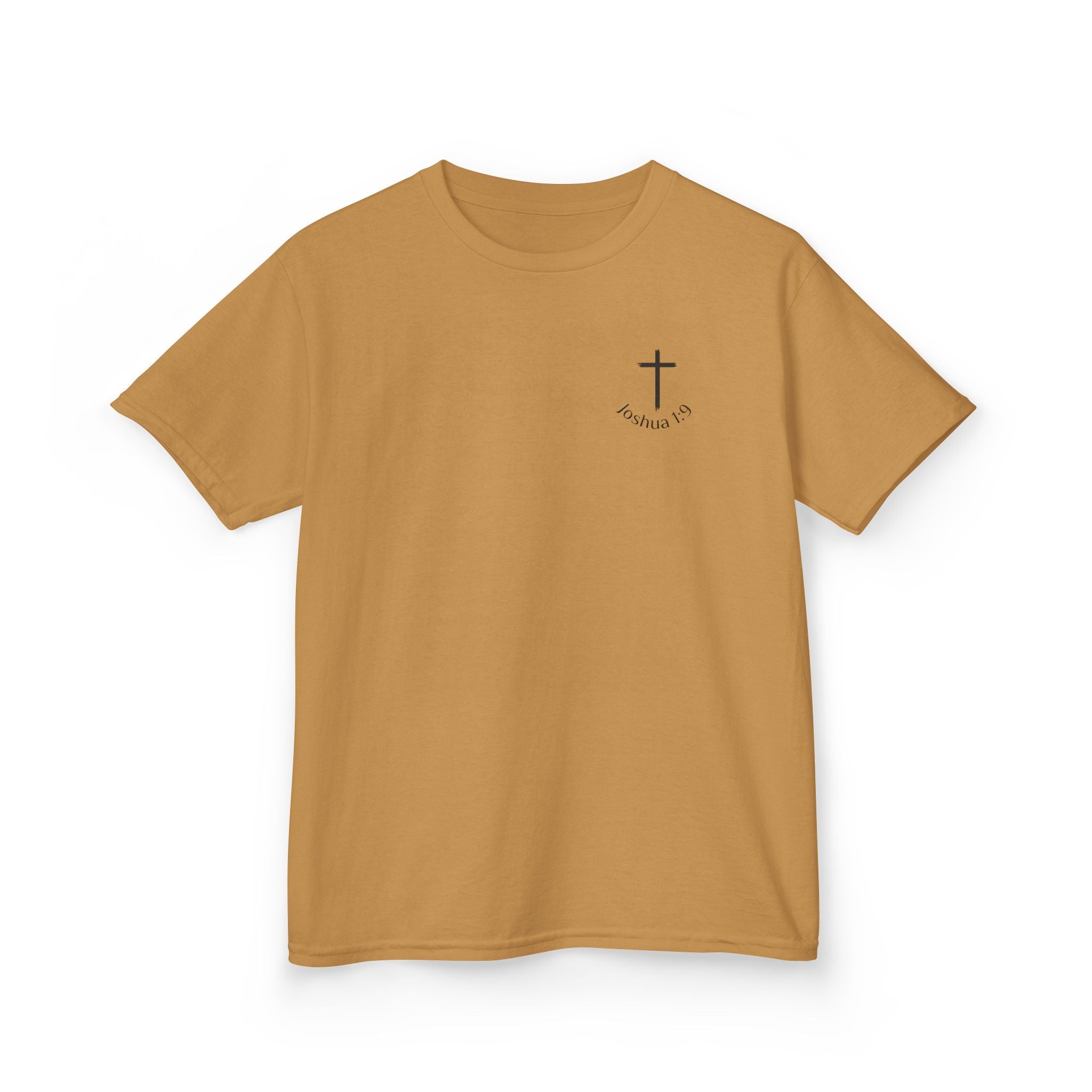 Be Strong & Courageous — Small Cross Chest Design