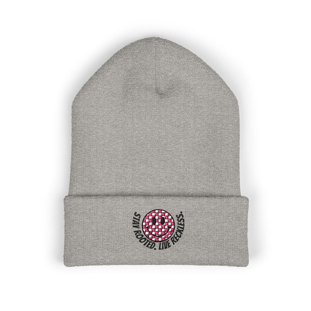 Embroidered "Stay Rooted, Live Reckless" Cuffed Beanie