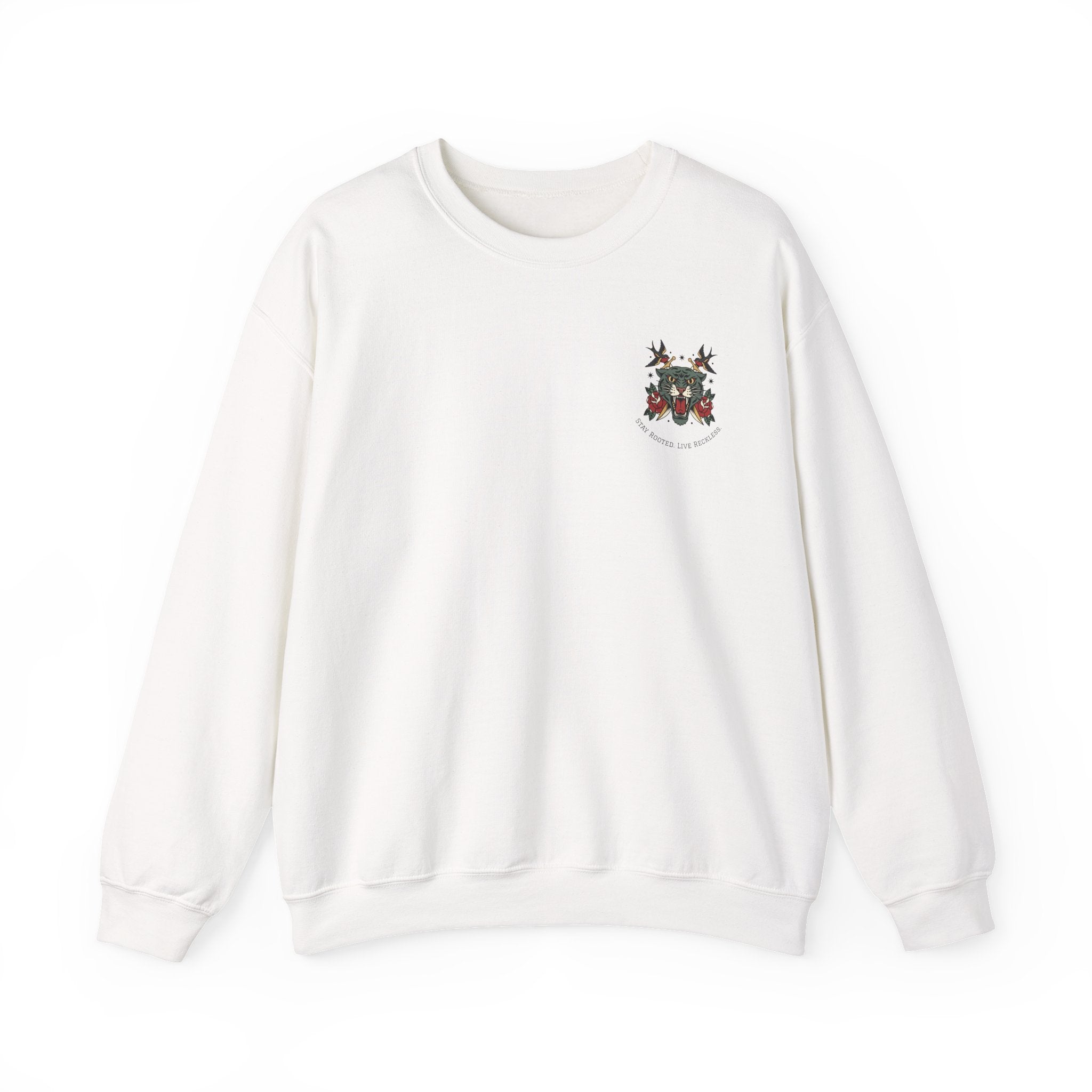 Tiger Head & Swallows Crewneck Sweater